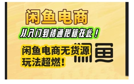 闲鱼电商实战课，从入门到精通秘籍在此，闲鱼电商无货源玩法超燃!-多木
