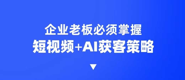 企业短视频AI获客霸屏流量课，6步短视频+AI突围法，3大霸屏抢客策略-多木