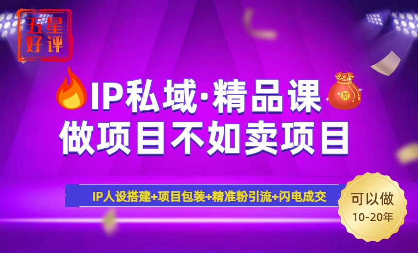 2025年“IP私域·密训精品课”，日赚3000+小白避坑年赚百万，暴力引流…-多木